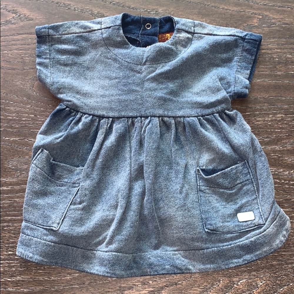Denim Dress - distressed 3-6 months